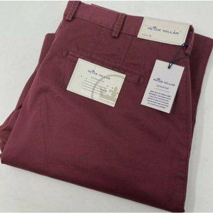 Peter Millar Soft Touch Twill Burgundy Pants 32x34